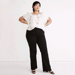 NEW Madewell The Plus Perfect Vintage Flare Jean Sherborn Wash Black 14W